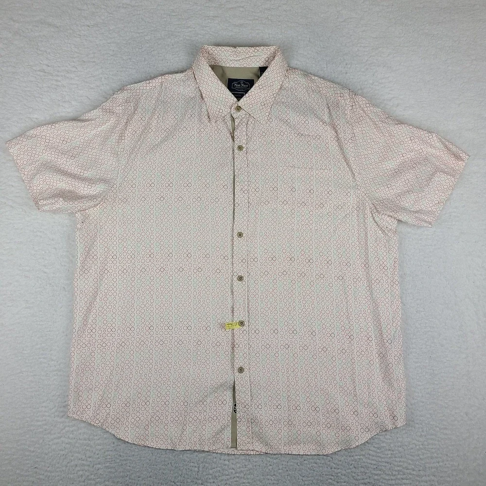 Nat Nast Shirt Mens XL‎ Red Luxury Originals American Fit Hawaiian Button Up *